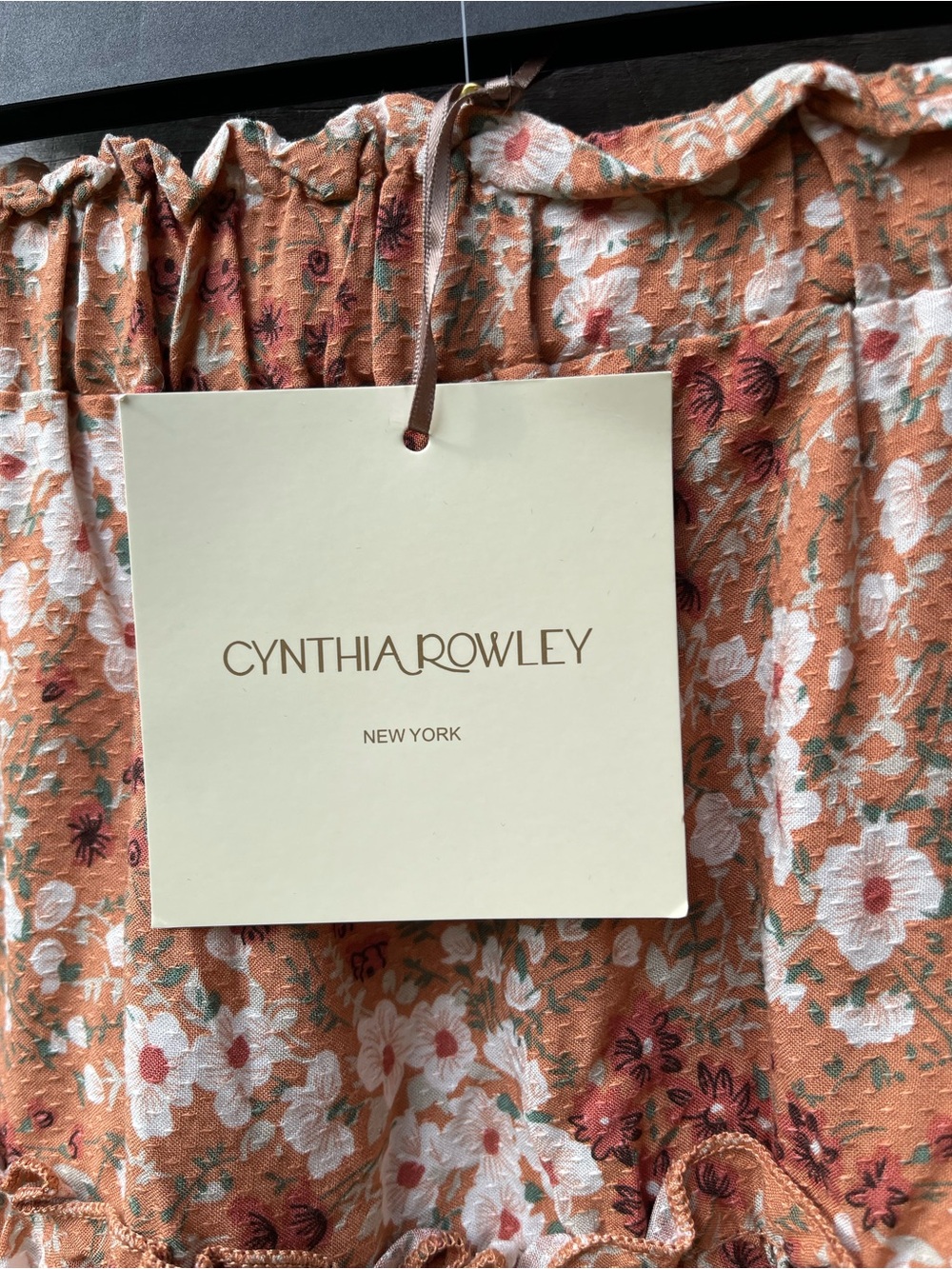 Cynthia Rowley Rust Floral Tiered Skirt Size M NWT - Picture 4 of 7